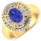 14KT Yellow Gold 1.09ct Tanzanite and Diamond Ring