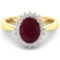 14KT Yellow Gold 1.5ct Ruby and Diamond Ring