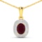 14KT Yellow Gold 1.5ct Ruby and Diamond Pendant with Chain