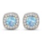 14KT Yellow Gold 1.5ctw Aquamarine and Diamond Earrings