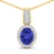 14KT Yellow Gold 1.6ctw Tanzanite and Diamond Pendant