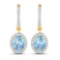 14KT Yellow Gold 1.92ctw Aquamarine and Diamond Earrings