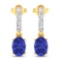 14KT Yellow Gold 1.24ctw Tanzanite and Diamond Earrings