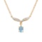 Plated 18KT Yellow Gold 2.65ct Blue Topaz and Diamond Pendant with Chain