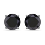 14KT White Gold 3.84ctw Black Diamond Earrings