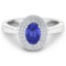 14KT White Gold 0.75ct Tanzanite and Diamond Ring