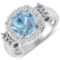 14KT White Gold 1.48ct Aquamarine and Diamond Ring