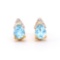 Plated 18KT Yellow Gold 2.65ctw Blue Topaz and Diamond Earrings