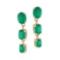 Plated 18KT Yellow Gold 4.00ctw Green Agate Earrings