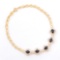 Plated 18KT Yellow Gold 3.45ctw Black Sapphire and Diamond Bracelet