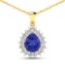 14KT Yellow Gold 3.25ctw Tanzanite and Diamond Pendant