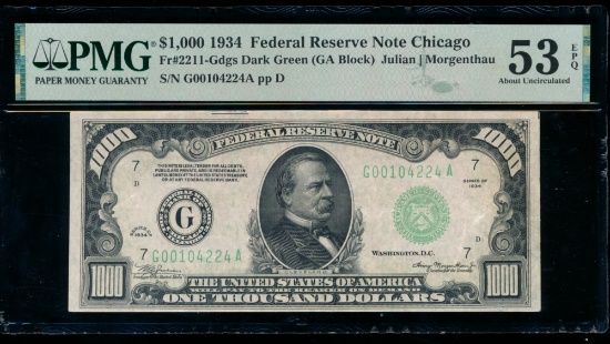 1934 $1000 Chicago FRN PMG 53EPQ