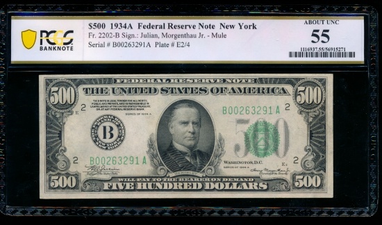 1934A $500 New York FRN PCGS 55