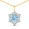 14KT Yellow Gold 1.9ctw Aquamarine and Diamond Pendant