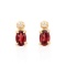 Plated 18KT Yellow Gold and Sterling Silver 0.95ctw Garnet Earrings