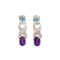 Plated 18KT Yellow Gold 1.72cts Amethyst Blue Topaz and Diamond Earrings
