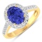 14KT Yellow Gold 1.41ctw Tanzanite and Diamond Ring