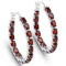 Rhodium Plated 6.00ctw Garnet Earrings