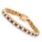 Plated 18KT Yellow Gold 5.00ctw Black Sapphire and Diamond Bracelet