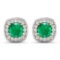 14KT Yellow Gold 1.92ctw Zambian Emerald and Diamond Earrings