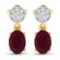 14KT Yellow Gold 1.7ctw Ruby and Diamond Earrings