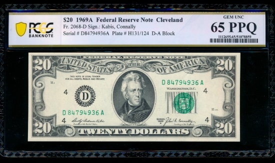 1969A $20 Cleveland FRN PCGS 65PPQ