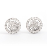 14KT White Gold 0.75ctw Diamond Earrings