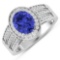14KT White Gold 1.41ctw Tanzanite and Diamond Ring