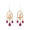 Plated 18KT Yellow Gold and Sterling Silver 4.50ctw Ruby Earrings