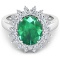 14KT White Gold 3.14ct Zambian Emerald and Diamond Ring