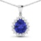 14KT White Gold 3.25ctw Tanzanite and Diamond Pendant