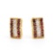 Plated 18KT Yellow Gold 1.02ctw Garnet and Diamond Earrings