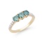 14KT Yellow Gold 1.28ctw Dark Blue Diamond Ring