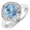 14KT White Gold 1.48ctw Aquamarine and Diamond Ring