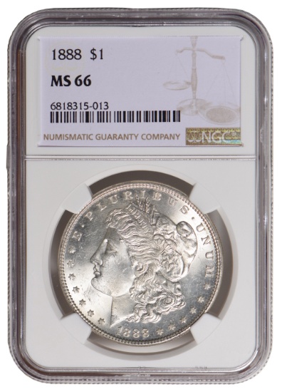 1888 $1 Morgan Silver Dollar NGC MS66