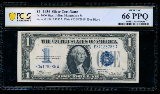 1934 $1 Silver Certificate PCGS 66PPQ