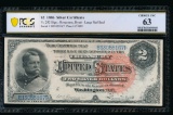 1886 $2 Silver Certificate PCGS 63