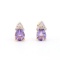 Plated 18KT Yellow Gold 2.06ctw Amethyst and Diamond Earrings