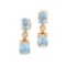 Plated 18KT Yellow Gold 2.80ctw Blue Topaz and Diamond Earrings