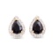 Plated 18KT Yellow Gold and Sterling Silver 2.75ctw Sapphire and Diamond Earrings