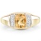 Plated 14KT Yellow Gold 1.30ct Citrine and White Topaz Ring