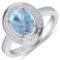 14KT White Gold 1.28ctw Aquamarine and Diamond Ring