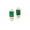 Plated 18KT Yellow Gold 1.10ctw Green Agate and Diamond Earrings