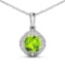 14KT White Gold 2.02ctw Peridot and Diamond Pendant