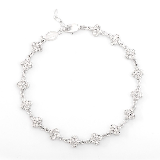 Plated Rhodium Diamond Bracelet