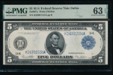 1914 $5 Dallas FRN PMG 63EPQ