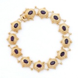 Plated 18KT Yellow Gold 5.05cts Amethyst Bracelet