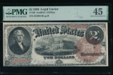 1880 $2 Legal Tender Note PMG 45