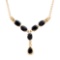Plated 18KT Yellow Gold 9.10ctw Black Sapphire and White Topaz Pendant with Chain