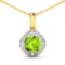14KT Yellow Gold 2.02ctw Peridot and Diamond Pendant